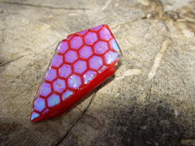 Beautiful OOAK Red dichroic pendant