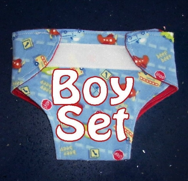 3 Boy Doll Diapers