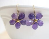 Amethyst flower earrimgs