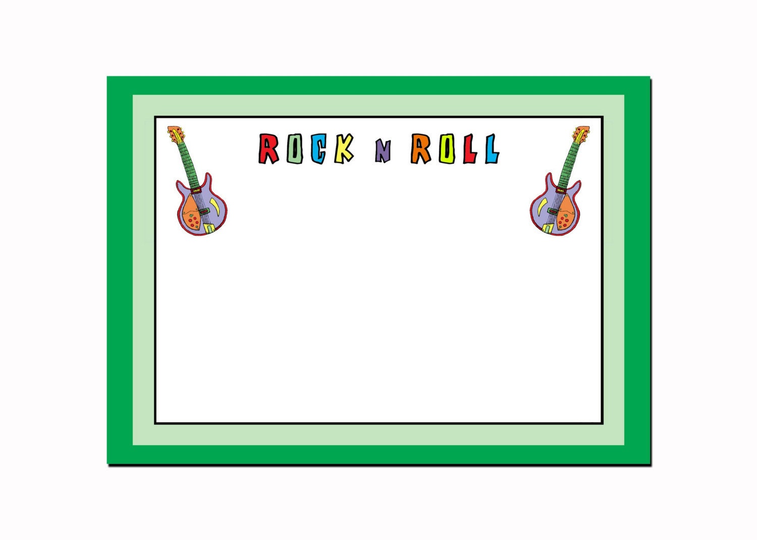 ROCK n ROLL Note Cards (Electric Guitar) Set of 10