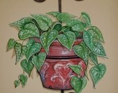 Terracotta Wrought Iron Planter - Wall Transfer Mural