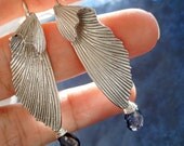 wet wings - silver and iolite earrings