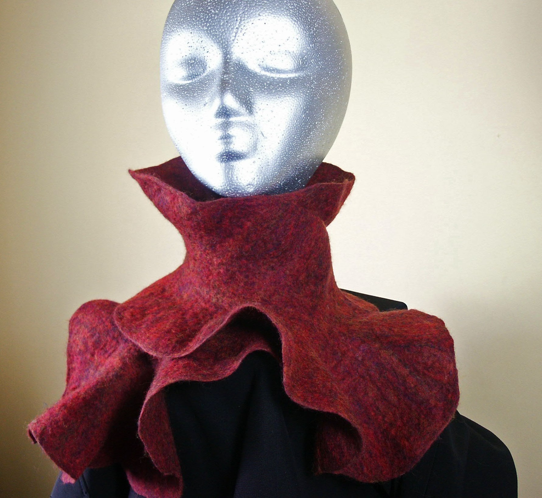 Flamenco Felt Scarflette - Brick Red