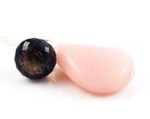 Edie Necklace - Pink Opal, Smoky Quartz, Sterling Silver.