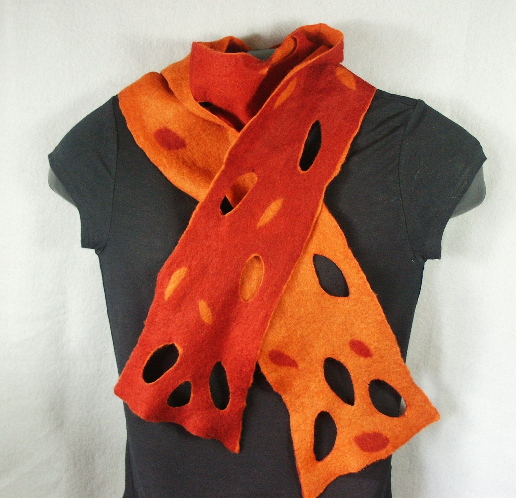 Swiss Cheese Felted Scarf