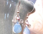 Mermaid Earrings with Sea Opals and Pearls