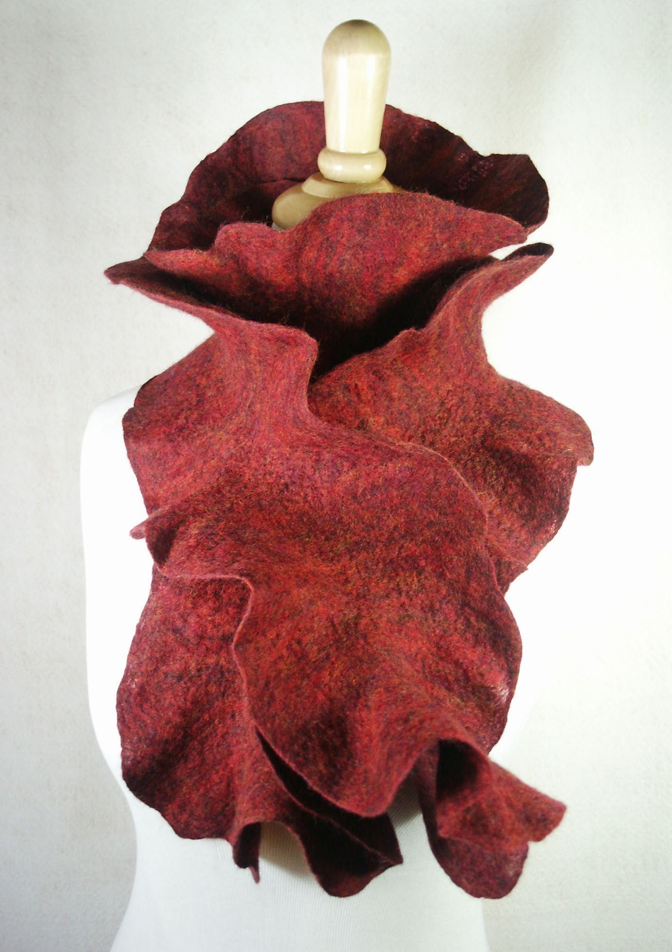 Flamenco Felt Scarf brick red