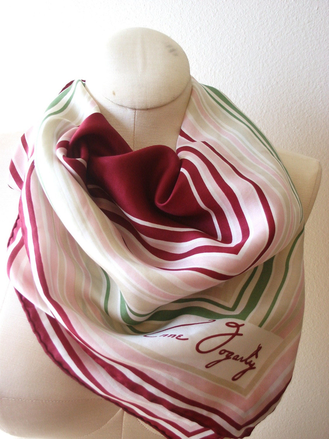 Striking Vintage Anne Fogarty Silk Scarf