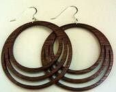 Walnut Hoop Rings Earrings