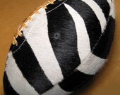 LEATHER HEAD Hairy American Football, Zebra.