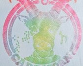 Vintage 1974 Zodiac CAPRICORN Rainbow Glitter Iron On Tee
