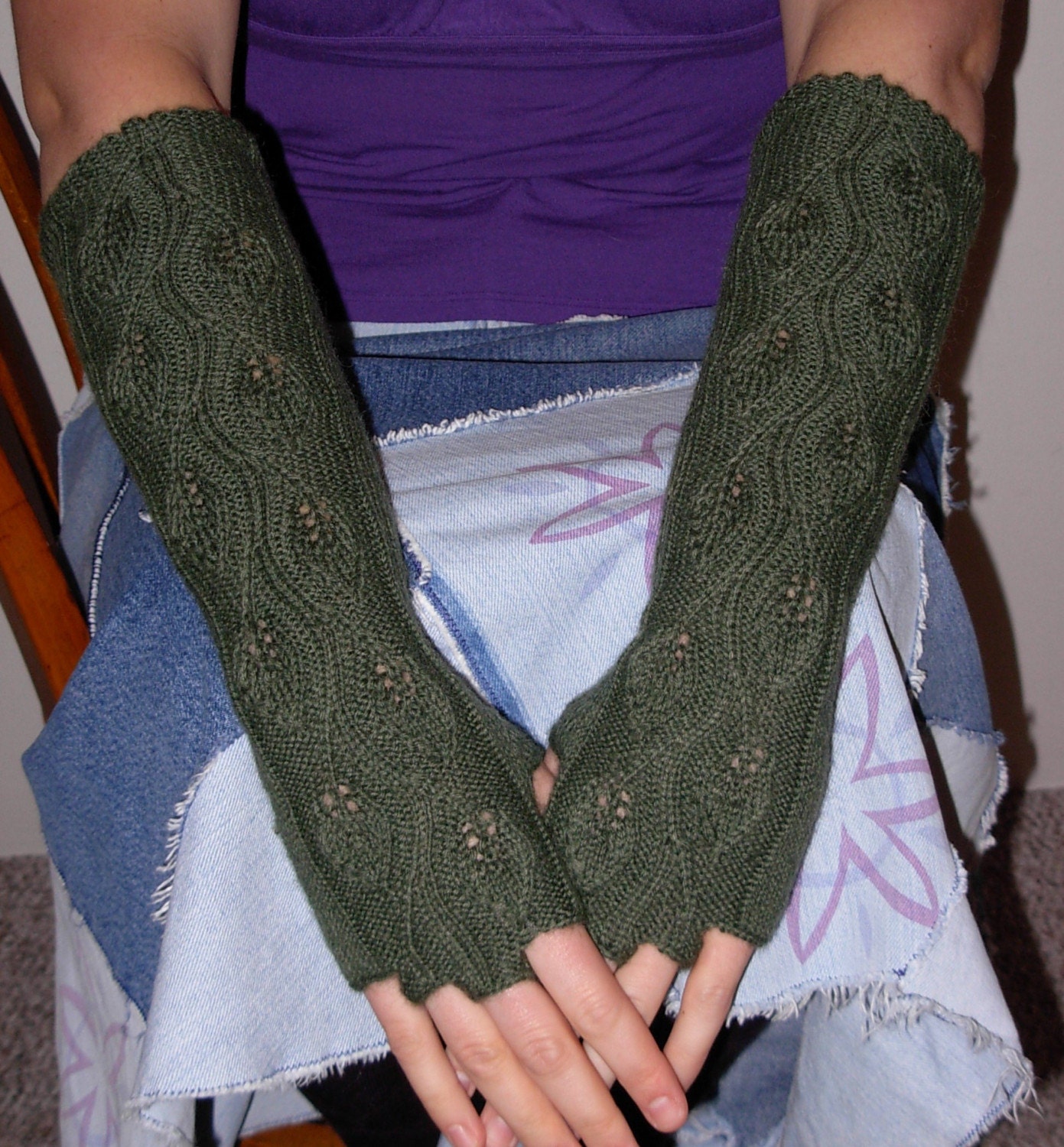 Long Fingerless Gloves - Made to Order