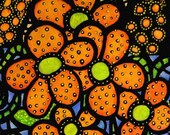 Spring Flowers Colorful Pop Art Linen Print Free M Collins WWAO