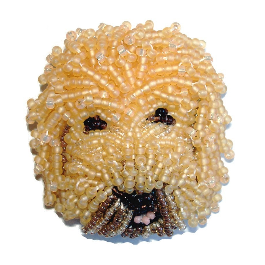COMMISSION a beaded DOG/ cat / BIRD / pet or animal pin/ pendant