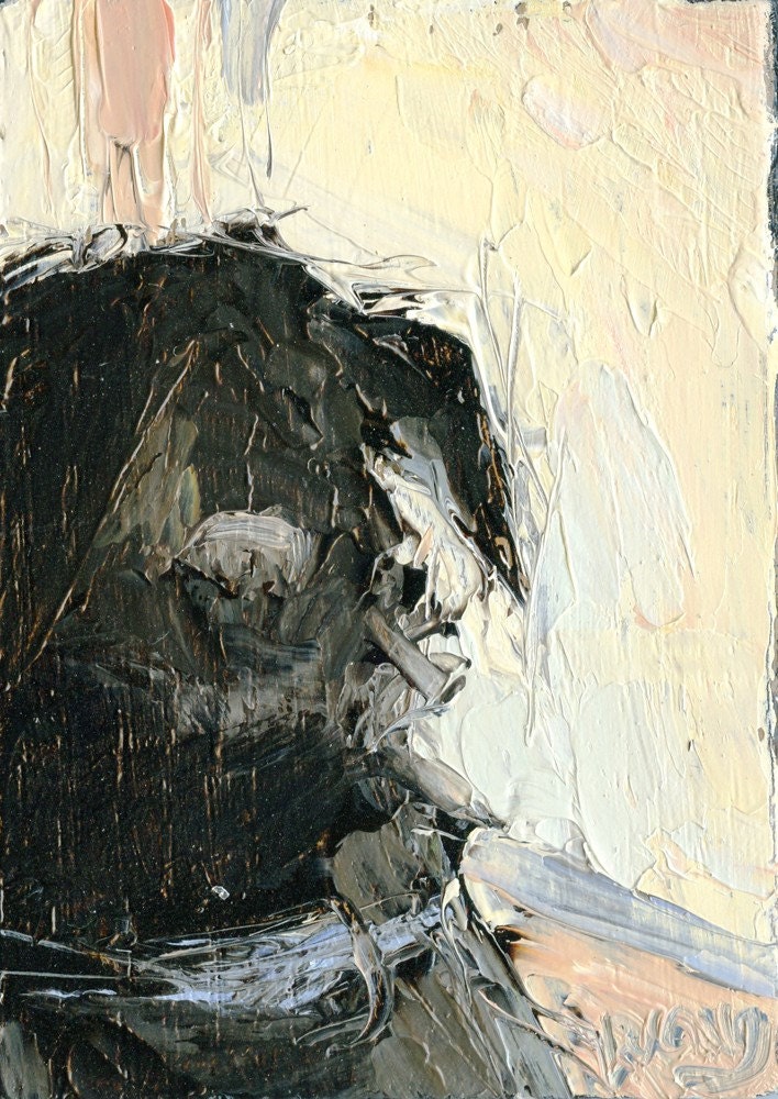 Original 2.5x3.5 Oil Painting --Labbie Head