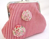 Light Red Lisa Purse with Frayed Rosette