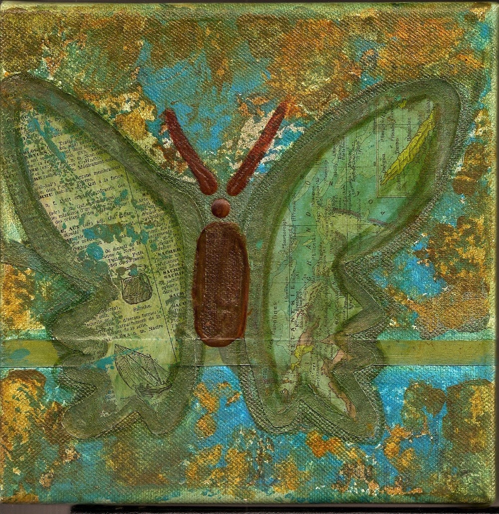 world wings (mixed media original)