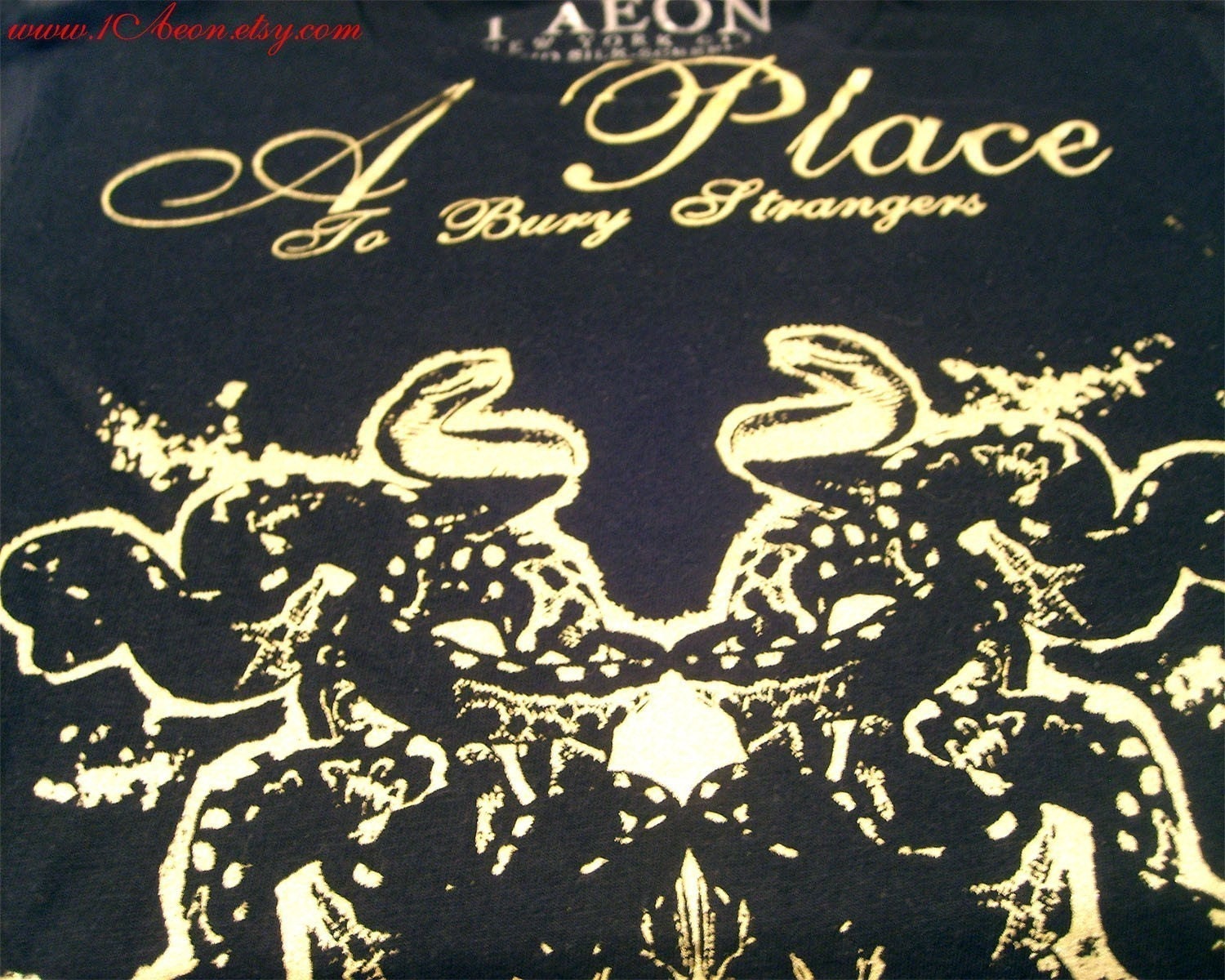 mens shirt, black shirt, A Place To Bury Bury Strangers black Snakes tee - mens L