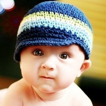 5T to Preteen Visor Beanie - navy, light sage, eggshell, light blue