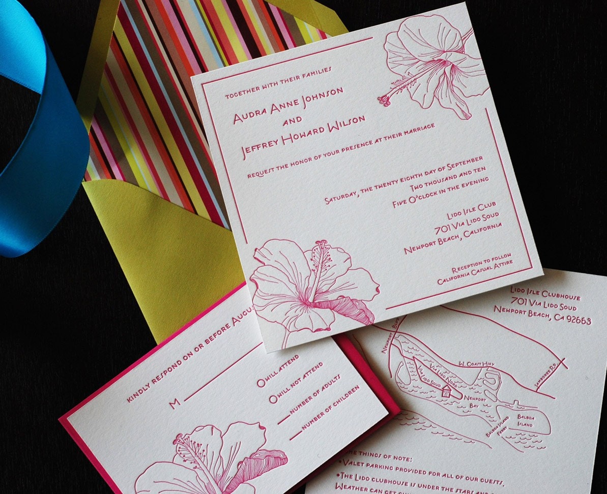 Happy Wedding - One color letterpress
