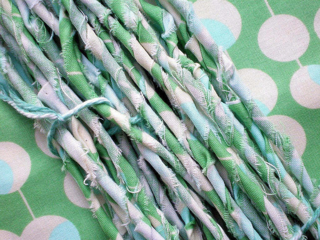 Ragamuffin (tm) Handspun Cotton Rag Yarn, Amy Butler Midwest Modern Martini Green