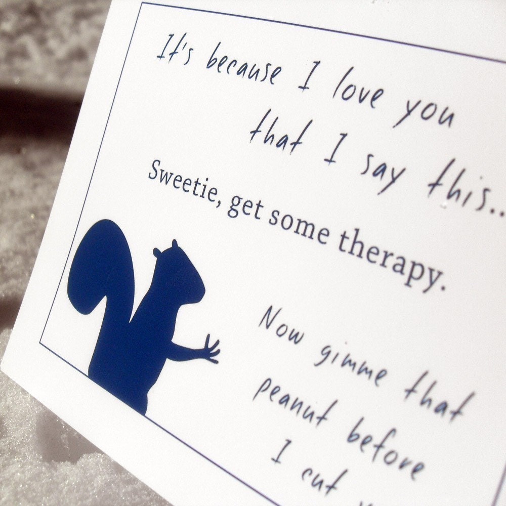 4 funny squirrel cards- he's possibly rabid (WG134)