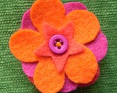 Red Felt Flower Brooches