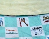 Minky receiving blanket, Swaddle your baby in luxury8) 30x30 inch, Safari squares