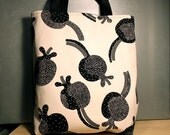 Black Flower Tote Bag