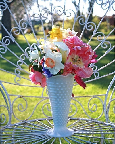 Milk Glass Spring Bouquet - Signed 8 x 10 Photography Print