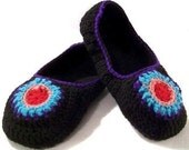Crocheted Ballet flats Women RAINBOW
