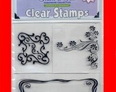 Forever in Time clear acrylic stamps unmounted - box - filigree - flower great for cardmaking