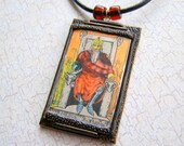 Tarot Emperor Polymer Clay Uni-sex Pendant Necklace