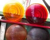Amber  Glass Lens 3in, scoreboard lens, tailight, robot eye vintage destash (2)