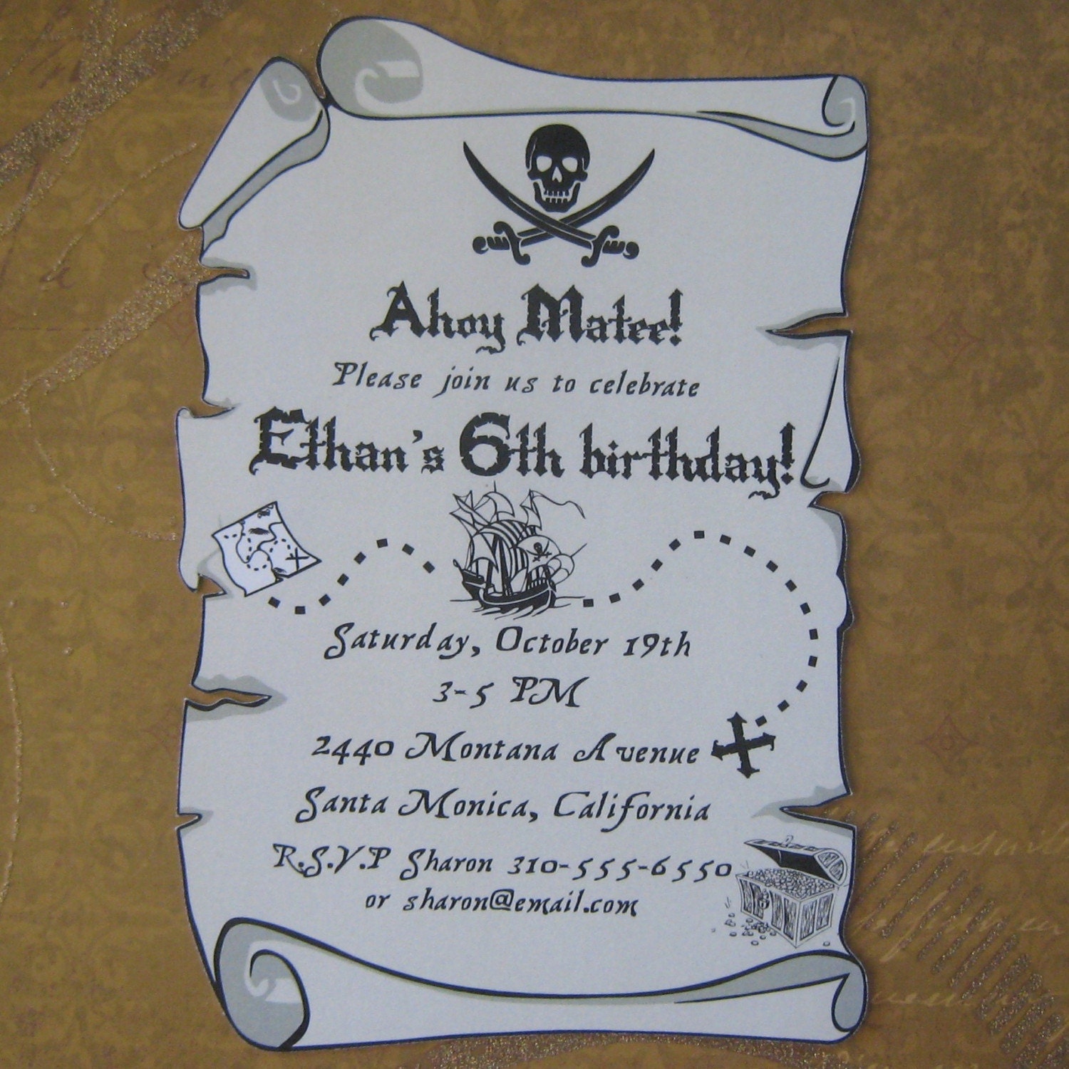 The Pirate Treasure Map Invitation