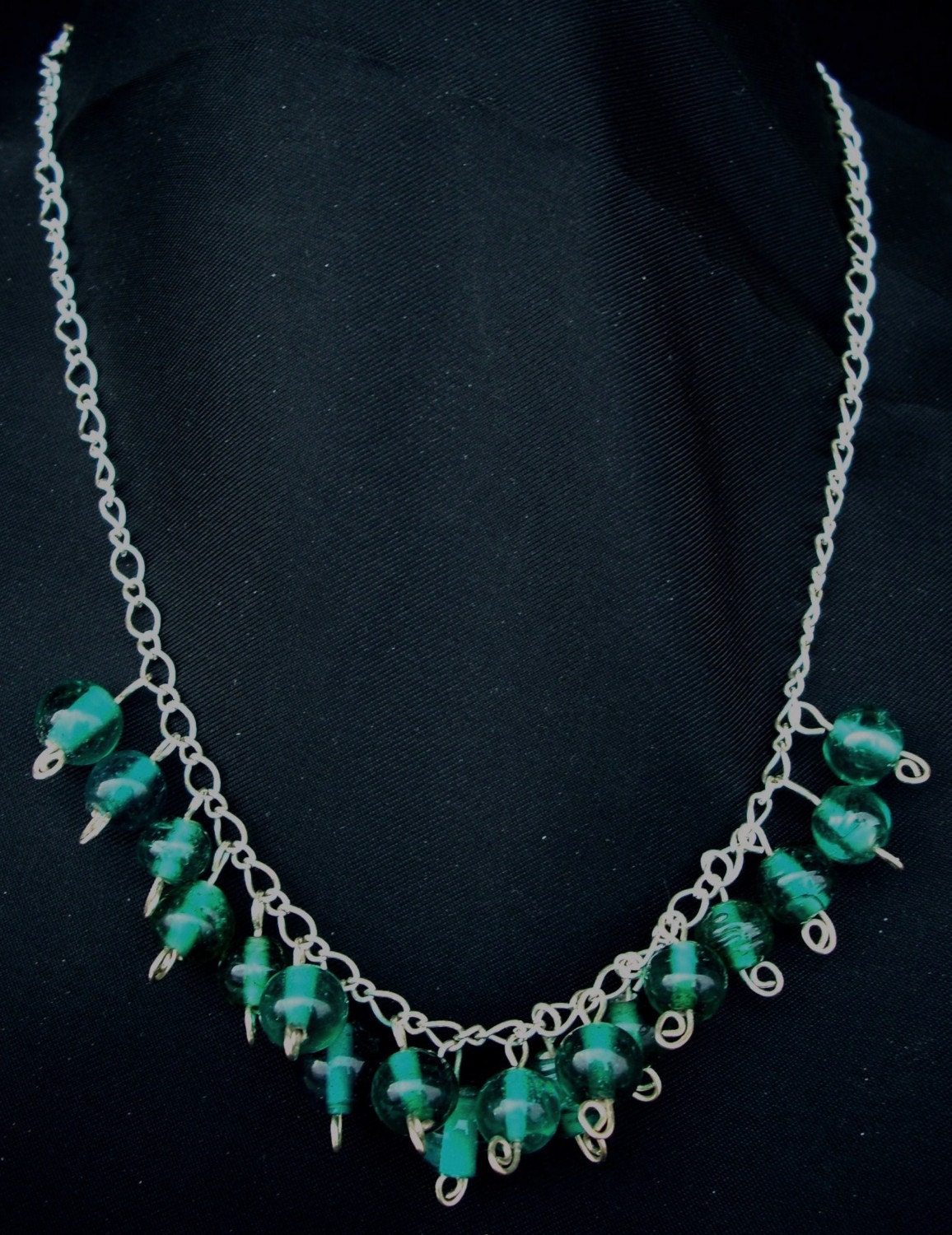 Aqua Cluster Necklace