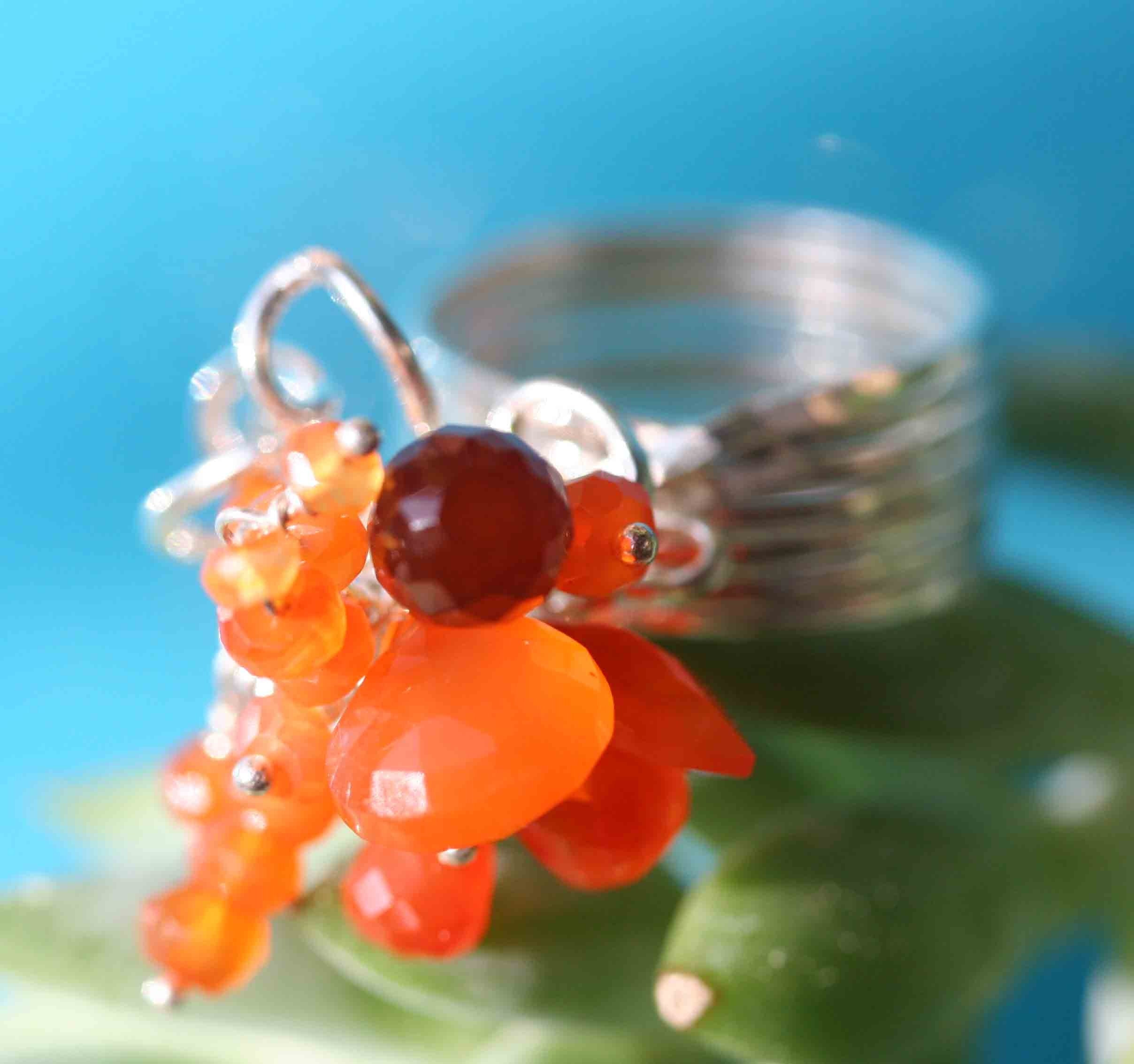 Carnelian Sterling Cocktail Ring