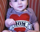 Valentines Day Heart Mom Tattoo Onesie