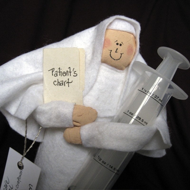 Nun doll nurse Catholic humor keepsake gift Sister Meddie Kate