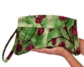 Beach Resort Wear Clutch Bag in Greens, Reds and Brown