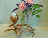 Vintage Italian Gilt Floral Candle Holder