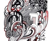 One of a kind 8x10 in. drawing by Withremote - perfect for a gift