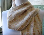 Handwoven Scarf Cream Gray Gold Bamboo