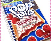 RASPBERRY TOASTER PASTRY Original Recycled Notebook / Upcycled Journal - Spiral Bound and Eco Friendly - Frosted-