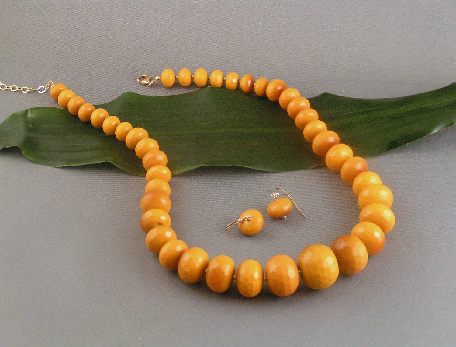 Golden Dyed Jade Set - Rondelle "Taste the Rainbow"
