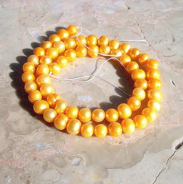 SunShine Orange Freshwater Pearls 6mm