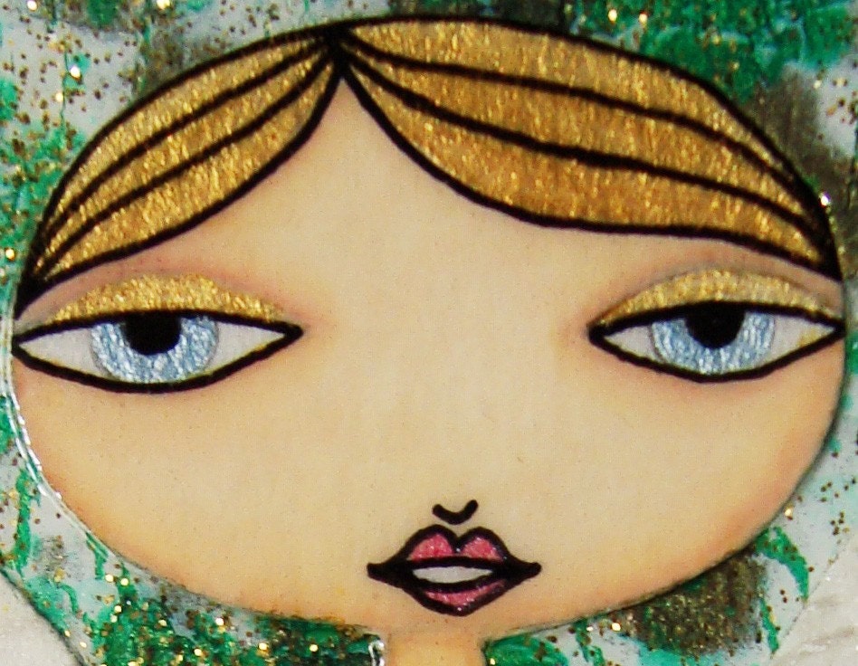 ACEO (Original) - Green and Gold 1/6