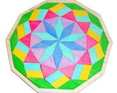 Personalized Wooden Mosaic Mandala Tray Puzzle