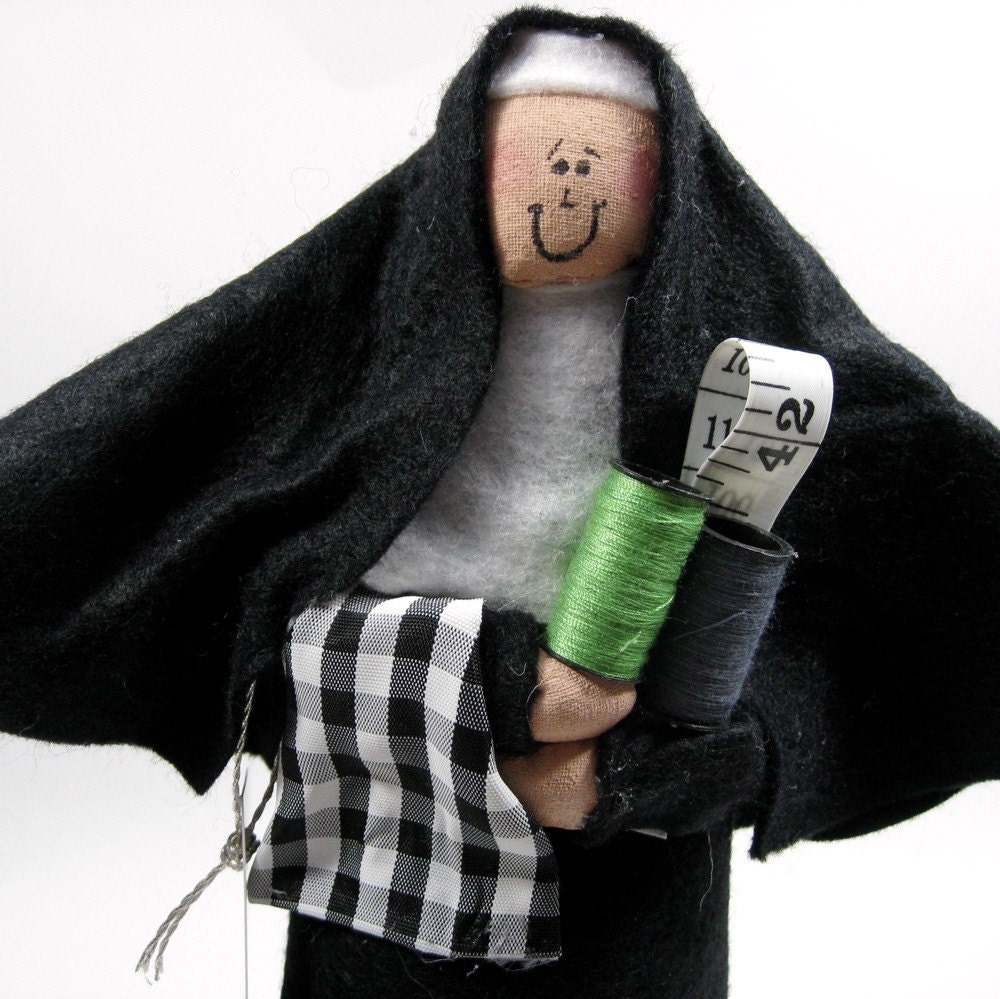 Nun doll religious Catholic humor sewing sister "Sister Mary Tailor Moore"