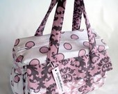 SnugasaBugBaby Diaper Bag in Bubble Gum and Brown